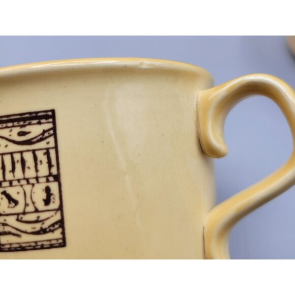 Pharohs Gold Taylor Smith Taylor TST Coffee Cups Saucers Ironstone Set of 4 - Picture 10 of 10